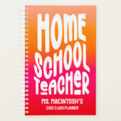 Homeschool Teacher Orange Red Ombre Planner (Voorkant)