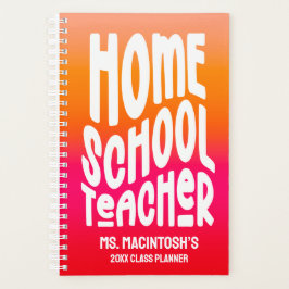 Homeschool Teacher Orange Red Ombre Planner