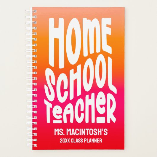 Homeschool Teacher Orange Red Ombre Planner (Voorkant)