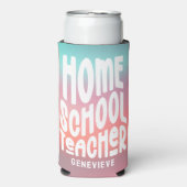 Homeschool Teacher | Pink Aqua Ombre Seltzer Blikjeskoeler (Seltzer Voorkant)