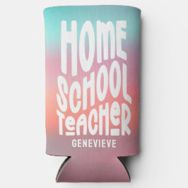 Homeschool Teacher | Pink Aqua Ombre Seltzer Blikjeskoeler