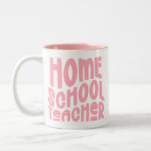 Homeschool Teacher | Pink Typography Tweekleurige Koffiemok (Links)