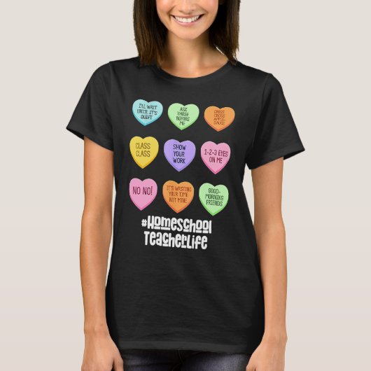 Homeschool Teacher Valentines Day Conversation Hea T-shirt (Voorkant)