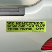 Homeschool Tinfoil Bumpersticker (Op auto)