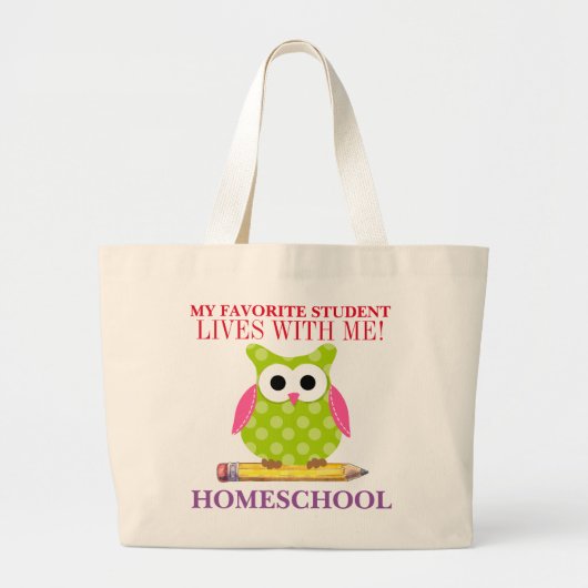 HOMESCHOOL Uil Teacher Canvas tas (Voorkant)