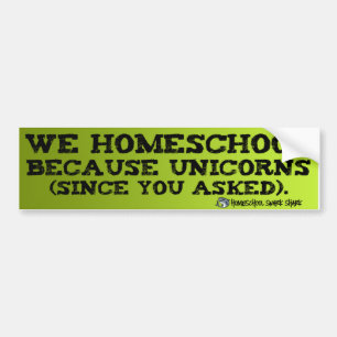 Homeschool Unicorns Bumpersticker