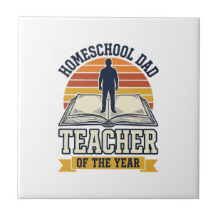 Homeschool Vader Leraar Van Het Jaar Vintage T-shi Tegeltje