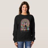 Homeschool Vibes Back To School Rainbow Groovy Flo Trui (Voorkant volledig)