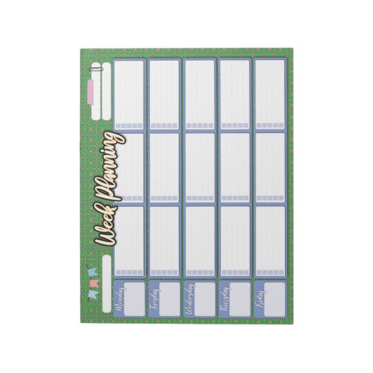 HOMESCHOOL WEEKLY PLANNER 3 kolompad Notitieblok (Linkerzijde)