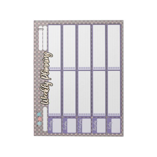 HOMESCHOOL WEEKLY PLANNER TWEE CATEGORIEËNnotepad Notitieblok (Linkerzijde)