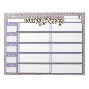 HOMESCHOOL WEEKLY PLANNER TWEE CATEGORIEËNnotepad Notitieblok