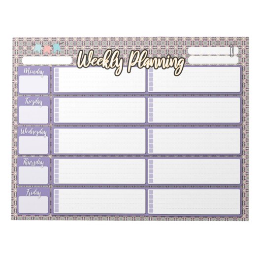 HOMESCHOOL WEEKLY PLANNER TWEE CATEGORIEËNnotepad Notitieblok (Voorkant)