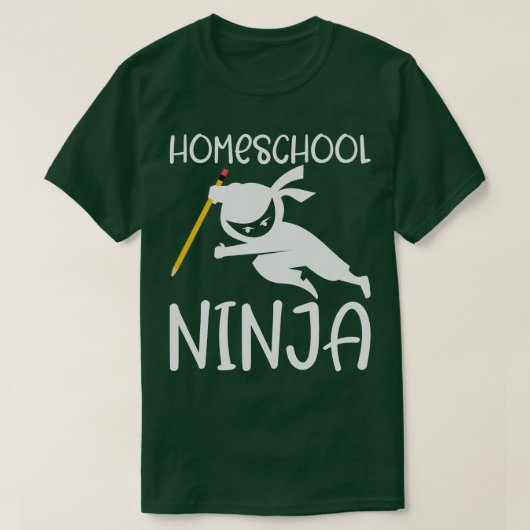 Homeschooler Ninja leert Homeschoing Design T-shirt (Design voorkant)