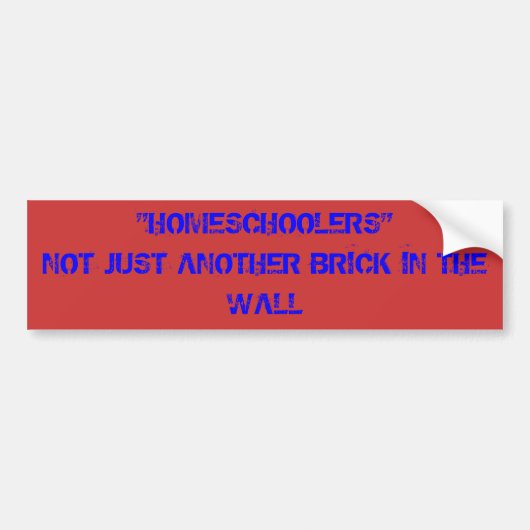 "HOMESCHOOLERS"NIET ALLEEN EEN ANDERE BRUG IN DE W BUMPERSTICKER (Voorkant)