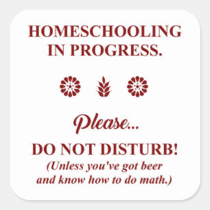 HOMESCHOOLING IN DE VOORUITGANG! VIERKANTE STICKER