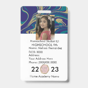 Homeschooling School ID Abstract Foto Badge
