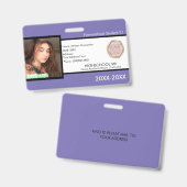 Homeschooling School ID Paarse Badge (Voor- en achterkant)