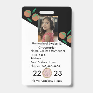 Homeschooling School ID Sinaasappels Foto Badge