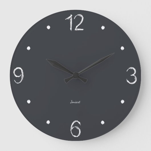 HomeSchooling Study Room Muur Chalkboard Zwart Grote Klok (Voorkant)