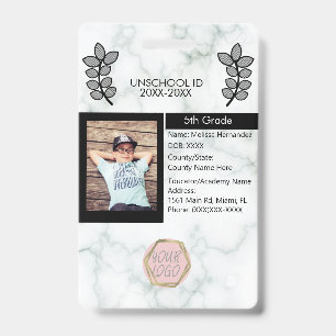 Homeschooling Unschooling Privé Student Marmer Badge