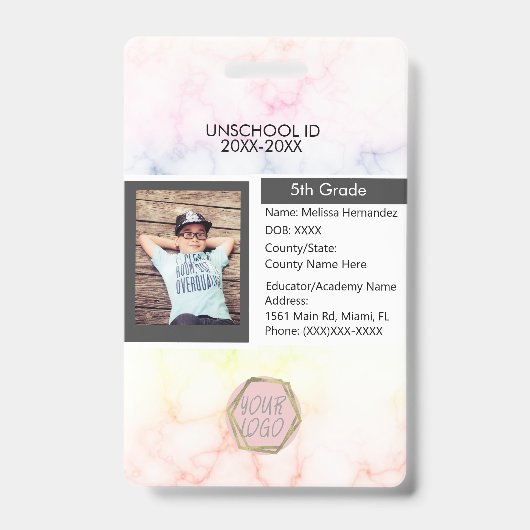 Homeschooling Unschooling Student Regenboog Badge (Voorzijde)