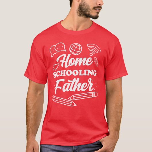 Homeschooling Vader Daddy Homeschool Papa meisje T-shirt (Voorkant)