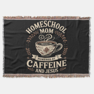 Homeschoolmoeder aangedreven door cafeïne en Jezus Deken