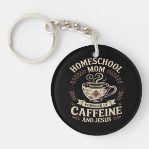 Homeschoolmoeder aangedreven door cafeïne en Jezus Sleutelhanger