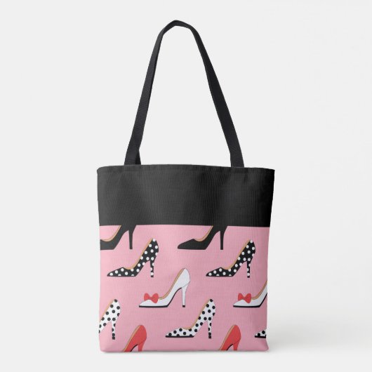 Homeselectie Diva Roze en zwart Tote Bag (Achterkant)