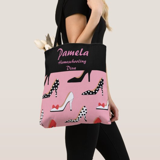Homeselectie Diva Roze en zwart Tote Bag (Dichtbij)