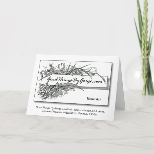 Homesick-A gedicht Kaart (Achterkant)
