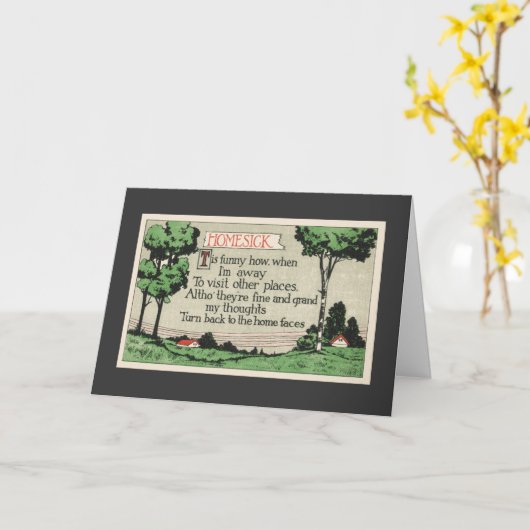 Homesick-A gedicht Kaart (Gele Bloem)