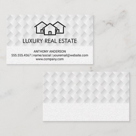 Homespion | Weave Pattern | Polka Dot Pattern Visitekaartje (Voorkant / Achterkant)