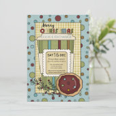 Homespun Country Christmas Cookie Exchange Kaart (Staand voorkant)