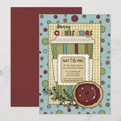 Homespun Country Christmas Cookie Exchange Kaart (Voorkant / Achterkant)