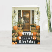 HOMESPUN GREETT *HAPPY NOVEMBER BIRTHDAY* KAART (Voorkant)