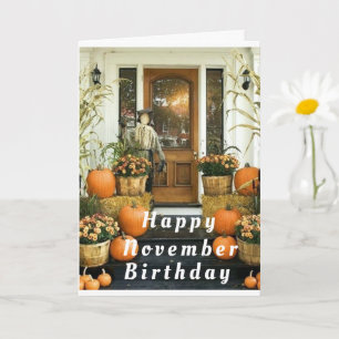 HOMESPUN GREETT *HAPPY NOVEMBER BIRTHDAY* KAART