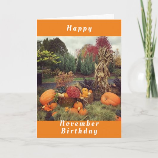 HOMESPUN GREETT *HAPPY NOVEMBER BIRTHDAY* KAART (Voorkant)