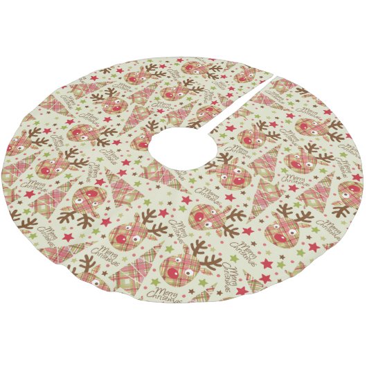 Homespun Patchwork Vrolijk Kerstfeest Kerstboom Rok (Gekanteld)