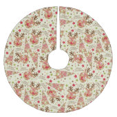 Homespun Patchwork Vrolijk Kerstfeest Kerstboom Rok (Voorkant)