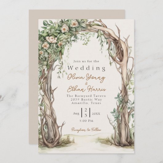 HOMESPUN - Rustieke bruiloft Kaart (Voorkant / Achterkant)