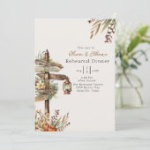 HOMESPUN - Rustieke bruiloft repetitie diner Kaart (Staand voorkant)