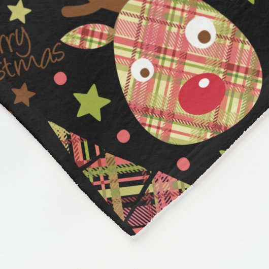 Homespun Vrolijk Kerstpatroon Fleece Deken (Hoek)