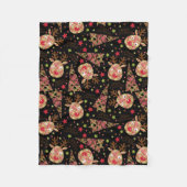 Homespun Vrolijk Kerstpatroon Fleece Deken (Voorkant)