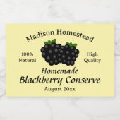 Homestead Blackberry Conserve Jelly Jam sjabloon Voedselcontainer Etiket (Enkel label)