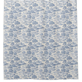 Homestead Blue Toile Douchegordijn