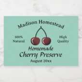 Homestead Cherry Preserve originele sjabloon Voedselcontainer Etiket (Enkel label)