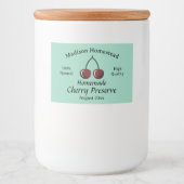 Homestead Cherry Preserve originele sjabloon Voedselcontainer Etiket (Voorkant)