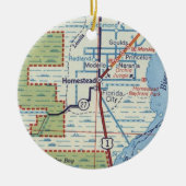 Homestead Florida  map Keramisch Ornament (Voorkant)