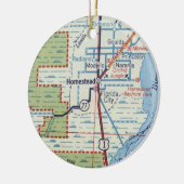 Homestead Florida  map Keramisch Ornament (Links)